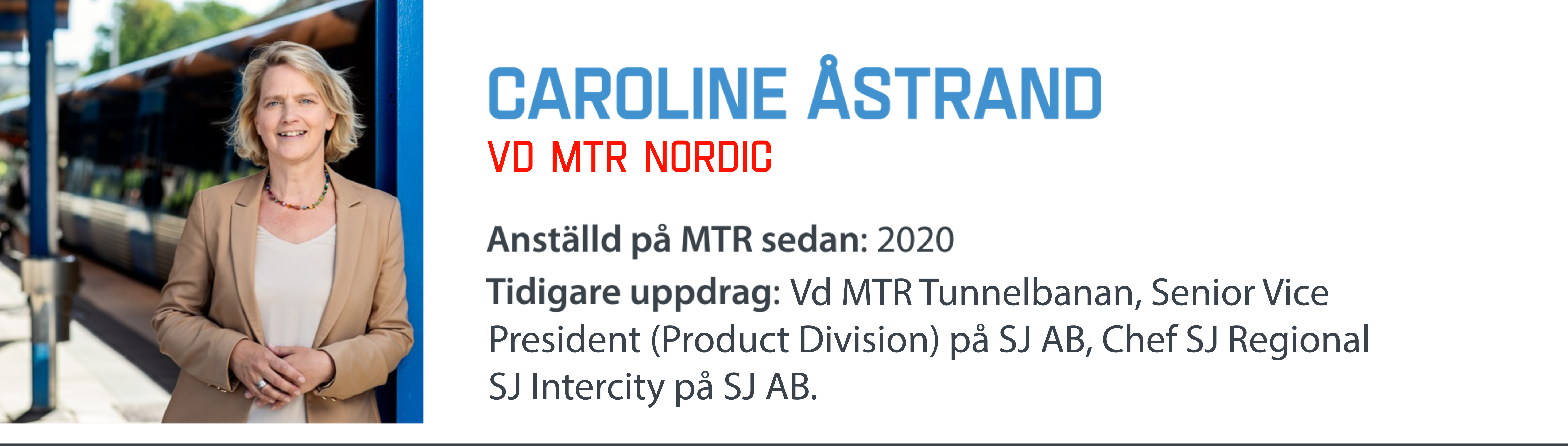 Caroline Åstrand vd MTR Nordic