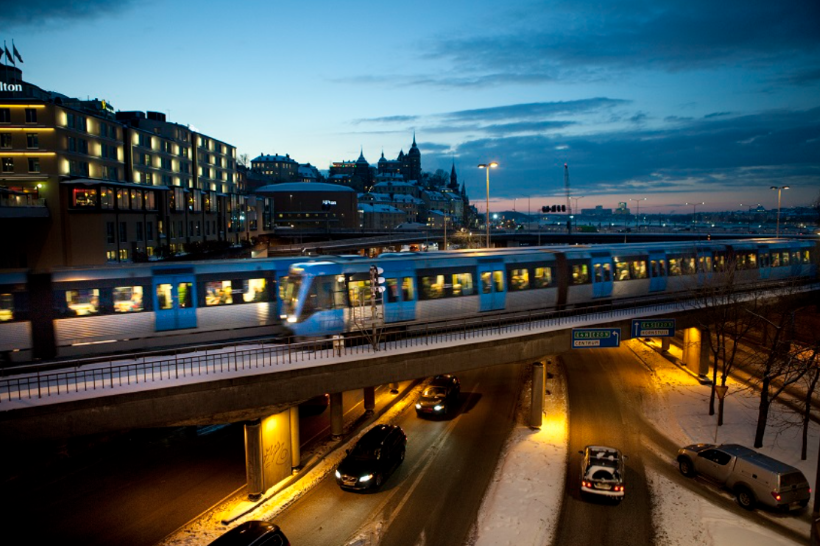 Miljöbild natt tunnelbana